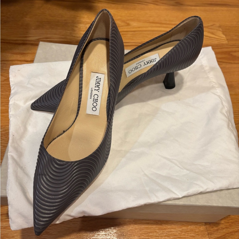 Jimmy Choo Textured Black Heels